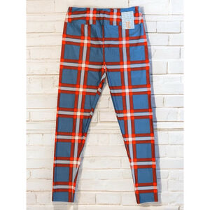 LuLaRoe Women's TC Blue Red White Plaid Leggings Loungewear Comfy Athleisure